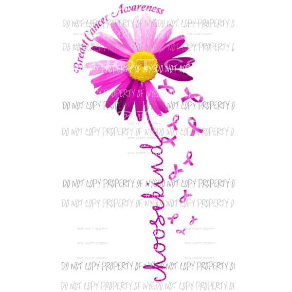 Breast Cancer flower choose kind Sublimation transfers Heat Transfer