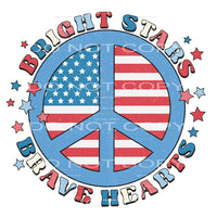 Bright Stars Brave Hearts #5317 Sublimation transfers - Heat