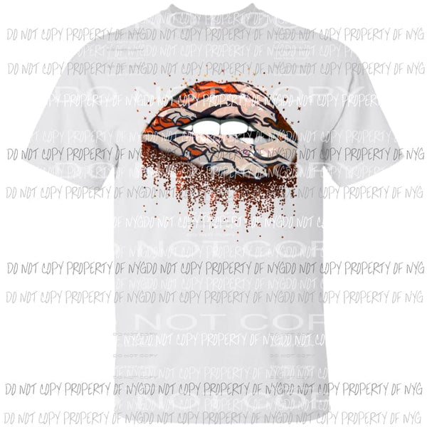 Broncos Lips Sublimation transfers Heat Transfer
