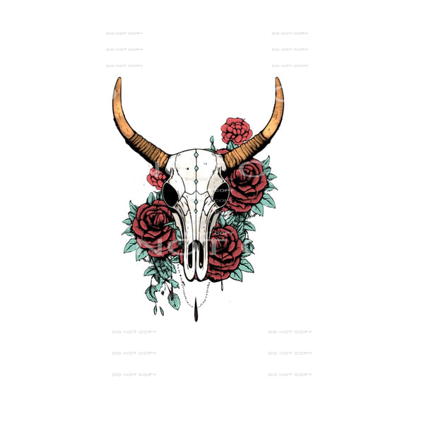 Bull Skull # 289 Sublimation transfers - Heat Transfer