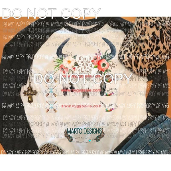 Bull Skull 3 Raglin shirt shirt