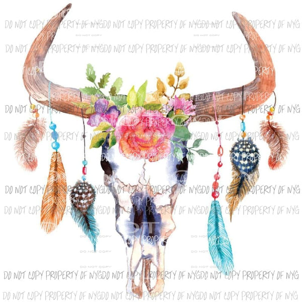 BUll skull mc309 Heat Transfer