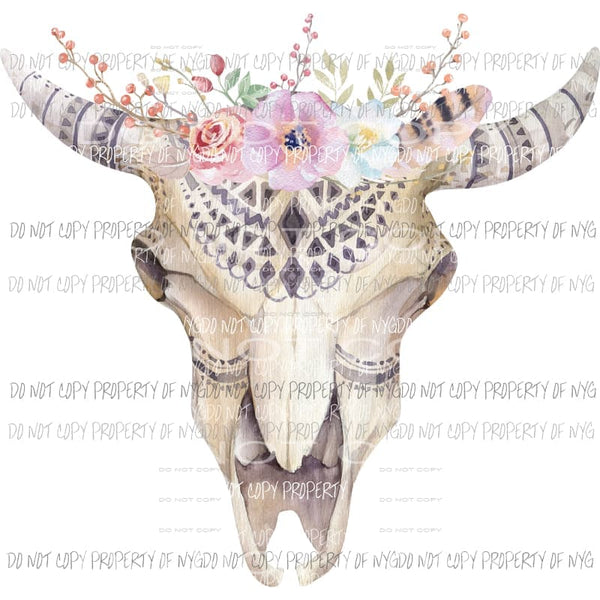 BUll skull mc312 Heat Transfer