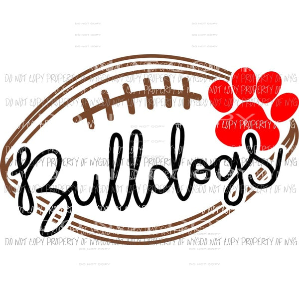 bulldogs football paw print Sublimation transfers Heat Transfer