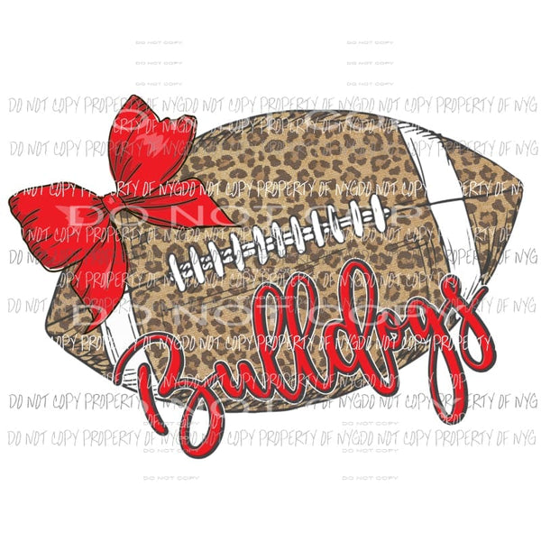 Bulldogs football RED Sublimation transfers Heat Transfer