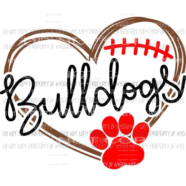 bulldogs heart Sublimation transfers Heat Transfer