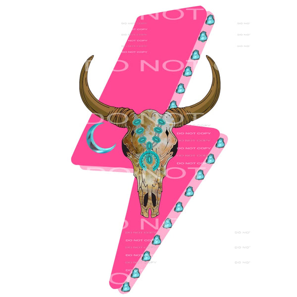 Bullskull Lightning bolt # 88971 Sublimation transfers -