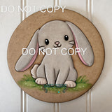 Bunny # 41 engraved - 4 sizes available Wood Laser Blank
