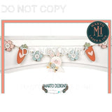 Bunny Banner # 024 Wood Laser Blank | DIY Craft Cutout