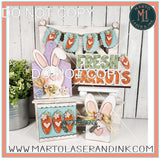 Bunny Set # 015 Wood Laser Blank | DIY Craft Cutout