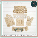 Bunny Set # 015 Wood Laser Blank | DIY Craft Cutout