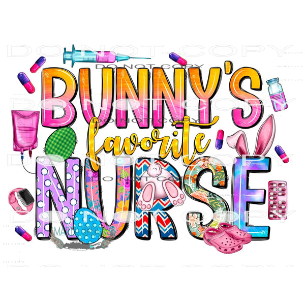Bunnys Favorite Nurse #8936 Sublimation transfers - Heat