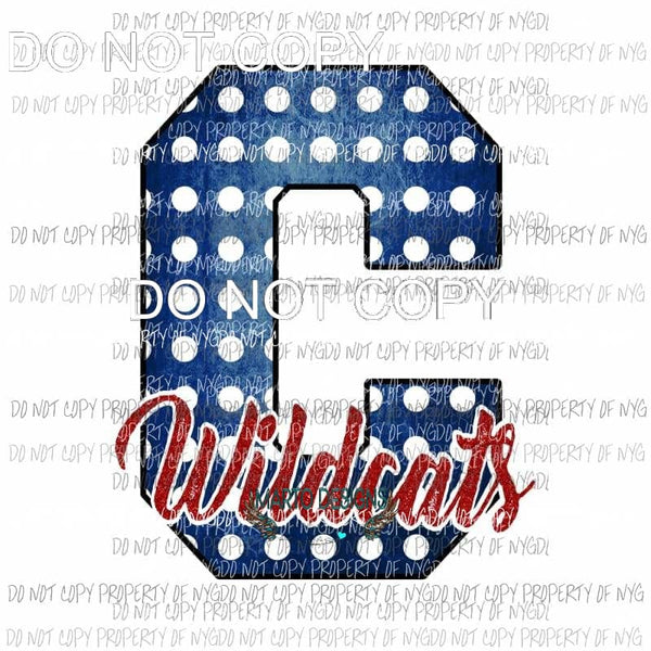 C Wildcats School Letter Sublimation transfers Heat Transfer