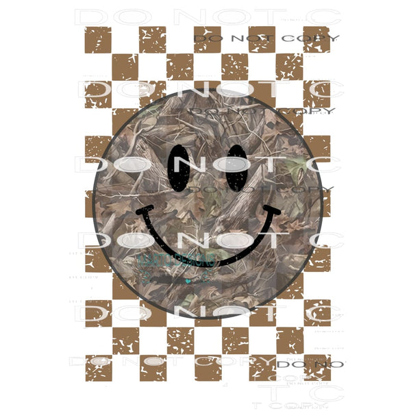 Camo smile face # 6723 Sublimation transfers - Heat