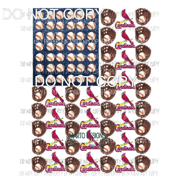 Cardinals Flag Baseball Sublimation transfers Heat Transfer