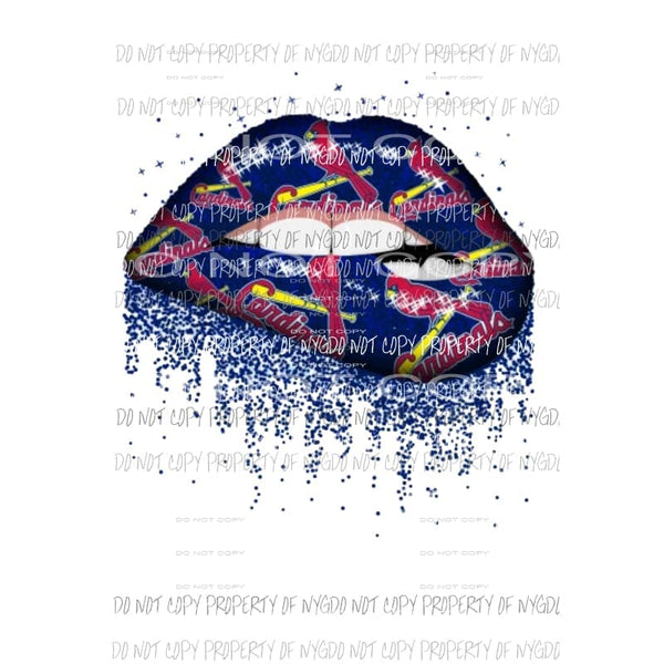 Cardinals Lips Blue Sublimation transfers Heat Transfer