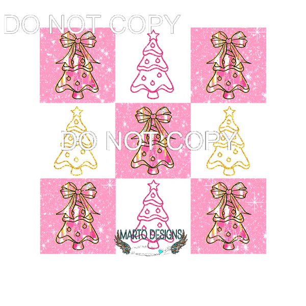Checkered Christmas Tree #129 Sublimation transfers - Heat