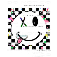 Checkered Smiley #7750 Sublimation transfer - Heat Transfer