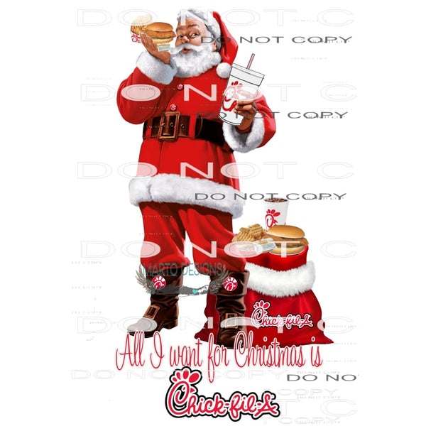chick fil a santa # 5583 Sublimation transfers - Heat