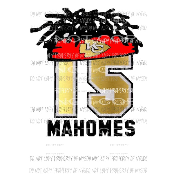 Chiefs Mahomes Kansas City Sublimation transfers Heat Transfer