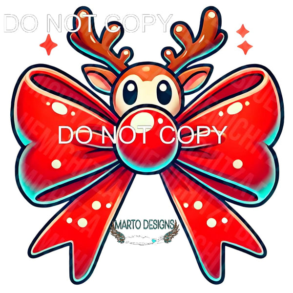 Christmas Bow #170 Sublimation transfers - Heat Transfer