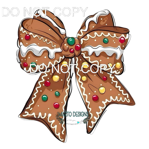 Christmas Bow #172 Sublimation transfers - Heat Transfer