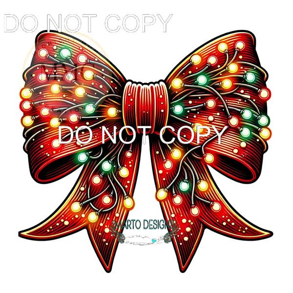Christmas Bow #173 Sublimation transfers - Heat Transfer