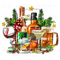 Christmas Cocktail Drinks #7439 Sublimation transfers - Heat