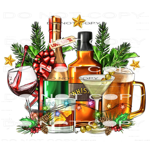 Christmas Cocktail Drinks #7439 Sublimation transfers - Heat