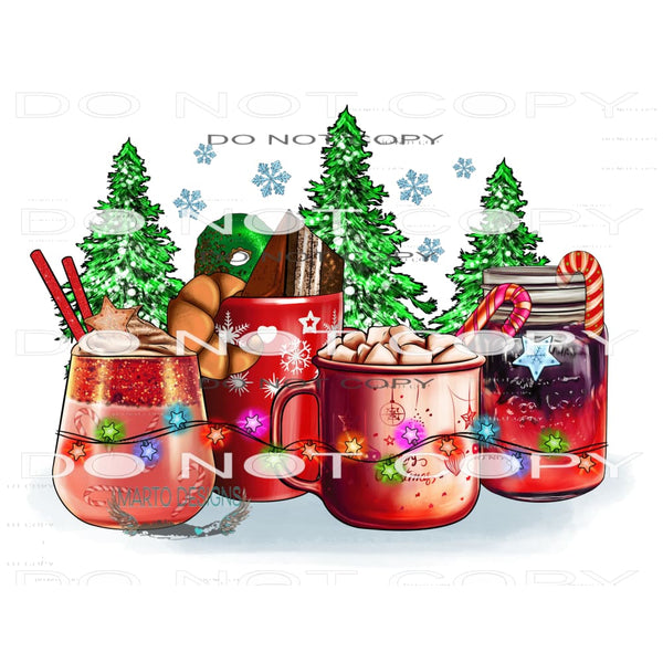 Christmas Coffee Drinks #7449 Sublimation transfers - Heat