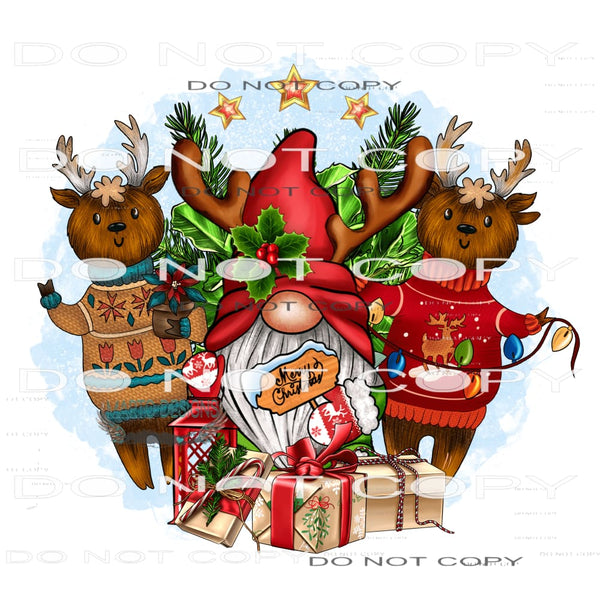 Christmas Deer Gnome #7445 Sublimation transfers - Heat