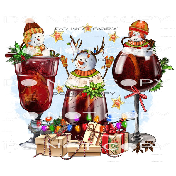 Christmas Drinks #7195 Sublimation transfers - Heat Transfer