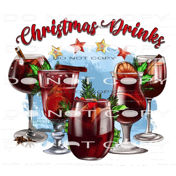 Christmas Drinks #7440 Sublimation transfers - Heat Transfer