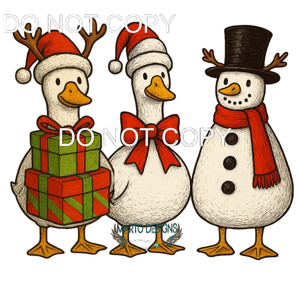Christmas Ducks #189 Sublimation transfers - Heat Transfer