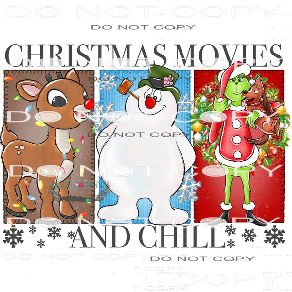 Christmas Movies And Chill #8325 Sublimation transfers -