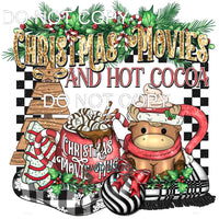 Christmas Movies And Hot Coco #7689 Sublimation transfer -