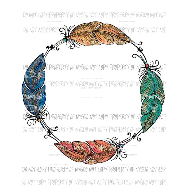 Circle Feathers Sublimation transfers Heat Transfer