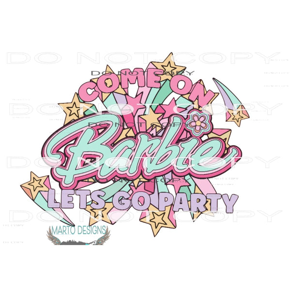 Common Barbie Let’s Go Party #5985 Sublimation transfers -