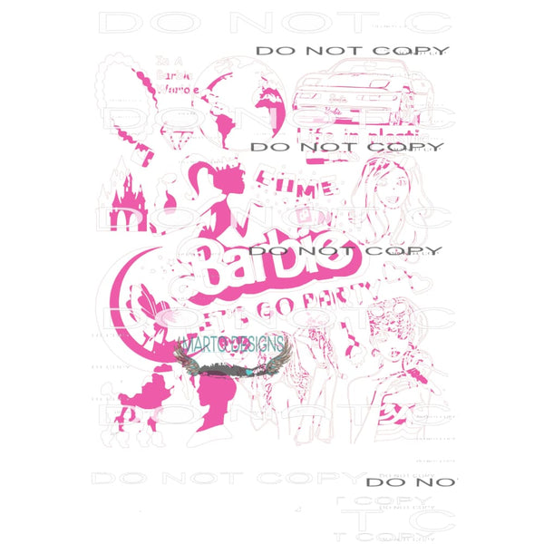 Common Barbie Let’s Go Party #5988 Sublimation transfers -