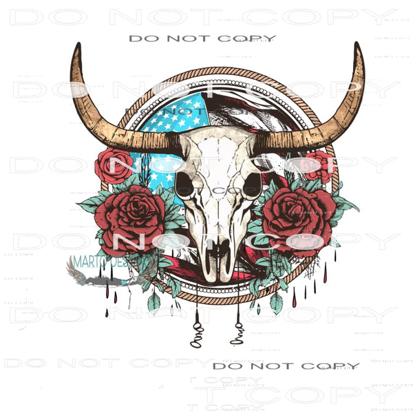 Copy of American Bull Skull #6698 Sublimation transfers -
