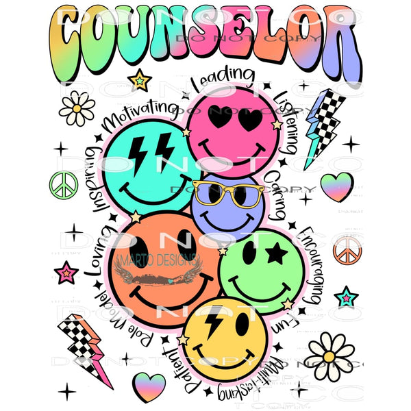 Counselor Smiley #10777 Sublimation transfers - Heat