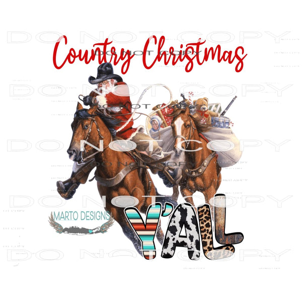 Country Christmas #7677 Sublimation transfer - Heat Transfer