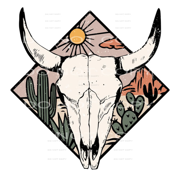 Cow Skull #4666 Sublimation transfers - Heat Transfer