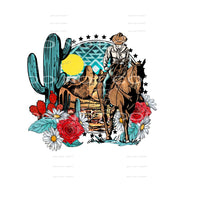 Cowboy and cactus # 193 Sublimation transfers - Heat