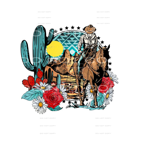 Cowboy and cactus # 193 Sublimation transfers - Heat