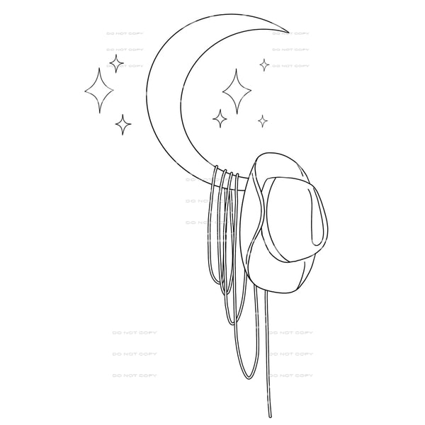 Cowboy and moon # 953 Sublimation transfers - Heat Transfer