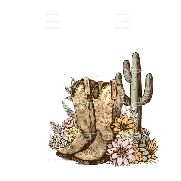 Cowboy boots # 215 Sublimation transfers - Heat Transfer