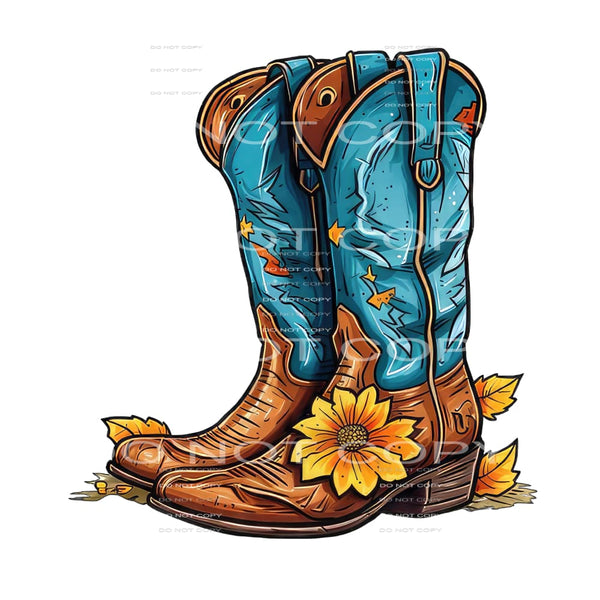 Cowboy boots # 849 Sublimation transfers - Heat Transfer