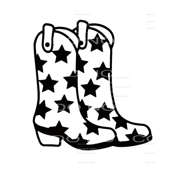 cowboy boots with stars Sublimation transfers - Heat