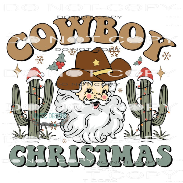 Cowboy Christmas #7792 Sublimation transfers - Heat Transfer